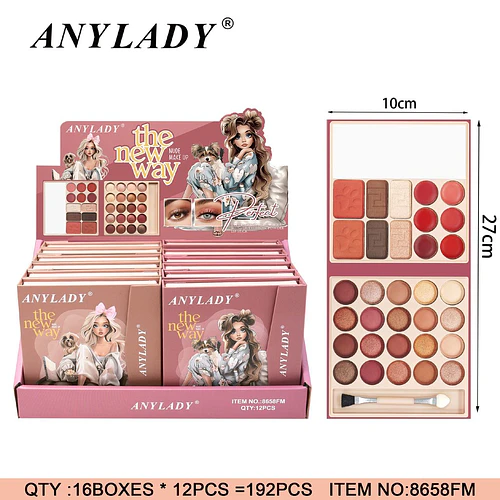 Paleta de Sombras y Rubores Nude Perfect ANYLADY con Brocha - Chuys Beautys | Chuy's Beautys