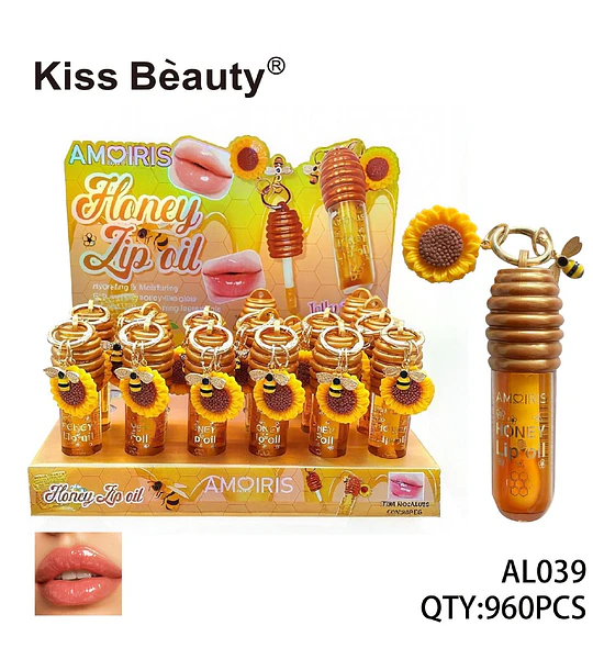 Aceite labial hidratante con miel en formato llavero Amoiris Kiss Beauty