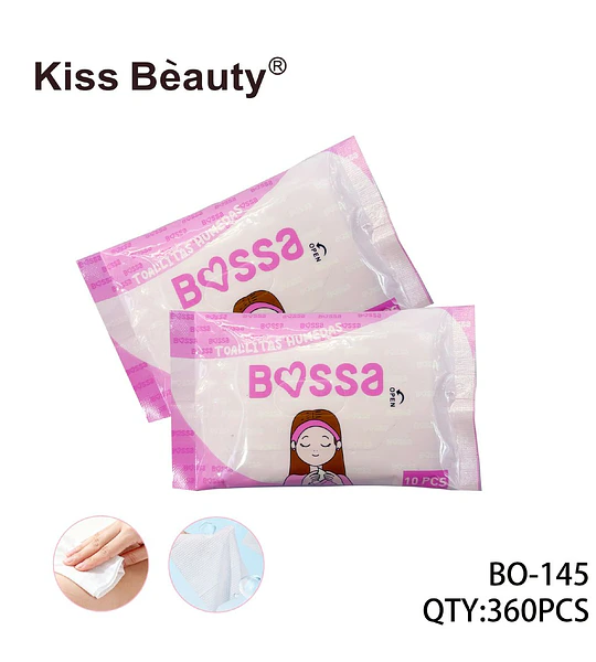 Toallitas Húmedas Refrescantes Kiss Beauty Bossa para Limpieza Facial