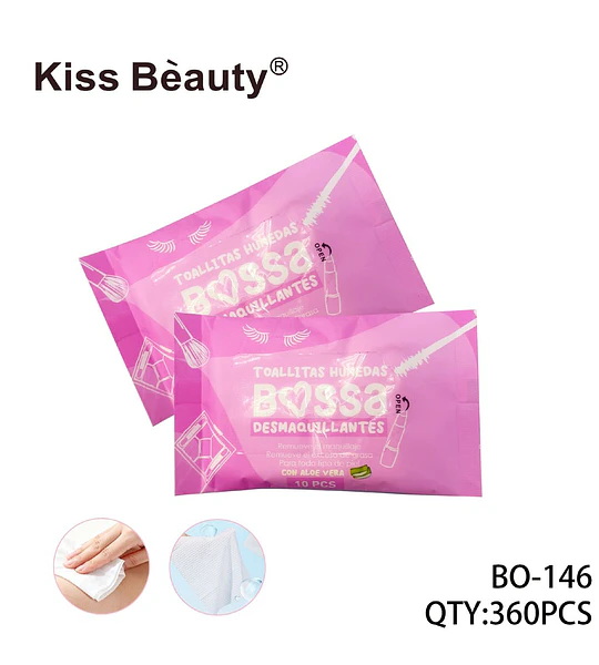 Toallitas Húmedas Desmaquillantes con Aloe Vera Kiss Bèauty
