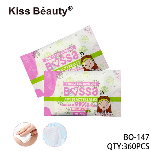 Toallitas Húmedas Antibacteriales con Aloe Vera Kiss Bèauty - Chuys Beautys | Chuy's Beautys