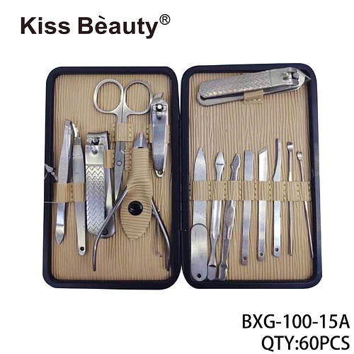 Set de Manicura y Pedicura Profesional Kiss Bèauty de 15 Piezas - Chuys Beautys | Chuy's Beautys