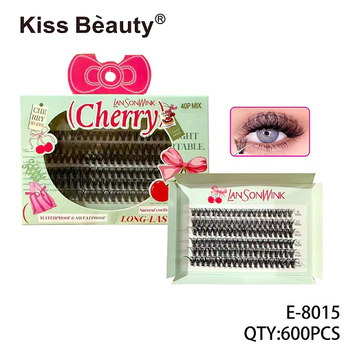 Pestañas Postizas Individuales 3D Cherry LansonWink Kiss Beauty E-8015 - Chuys Beautys | Chuy's Beautys