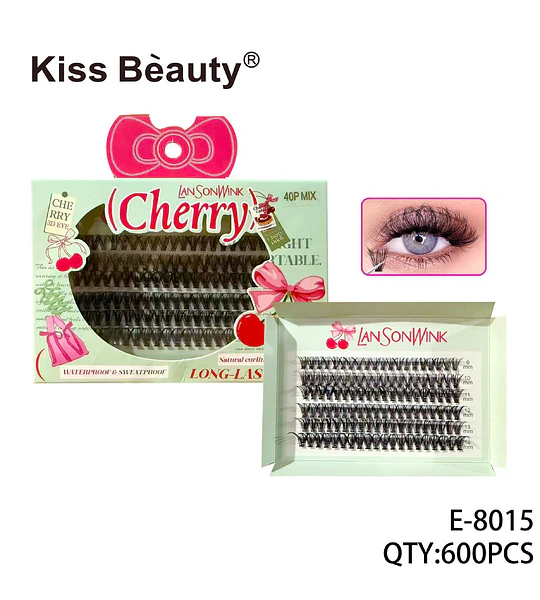 Pestañas Postizas Individuales 3D Cherry LansonWink Kiss Beauty E-8015