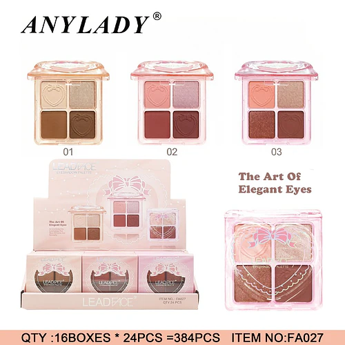 Paleta de Sombras de Ojos LEADFACE de Cuatro Tonos con Diseño de Corazón para Miradas Elegantes - Chuys Beautys | Chuy's Beautys