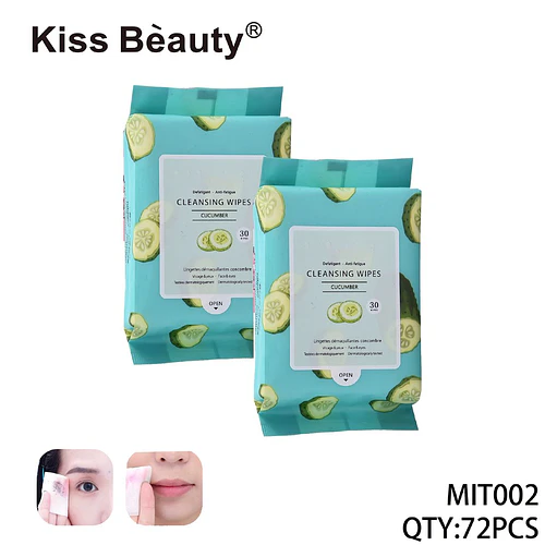 Toallitas Desmaquillantes Refrescantes de Pepino Kiss Beauty 30 Unidades - Chuys Beautys | Chuy's Beautys
