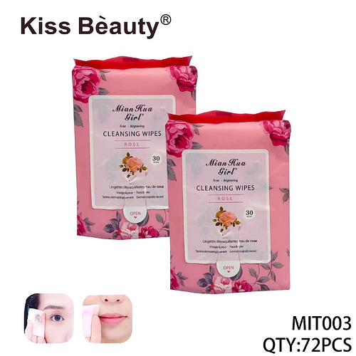 Toallitas Limpiadoras y Desmaquillantes de Rosas Kiss Beauty Mian Hua Girl - Chuys Beautys | Chuy's Beautys