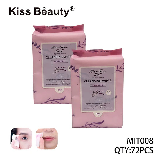 Toallitas desmaquillantes equilibrantes de lavanda Kiss Beauty - Chuys Beautys | Chuy's Beautys