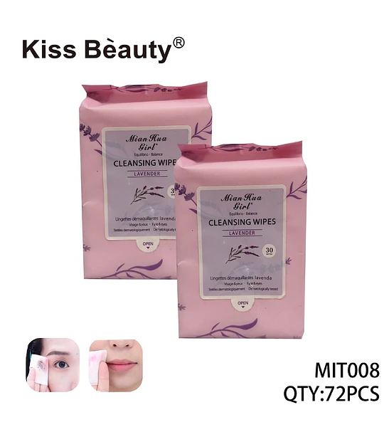 Toallitas desmaquillantes equilibrantes de lavanda Kiss Beauty