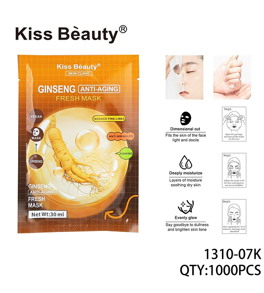 Mascarilla facial antiedad de Ginseng Kiss Beauty 30ml