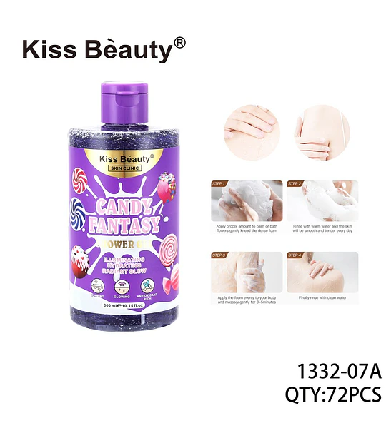 Gel de Ducha Iluminador e Hidratante Candy Fantasy Kiss Beauty