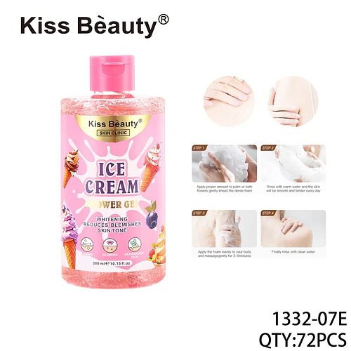 Gel de Ducha Blanqueador y Reductor de Manchas Tono Uniforme Kiss Beauty Ice Cream - Chuys Beautys | Chuy's Beautys