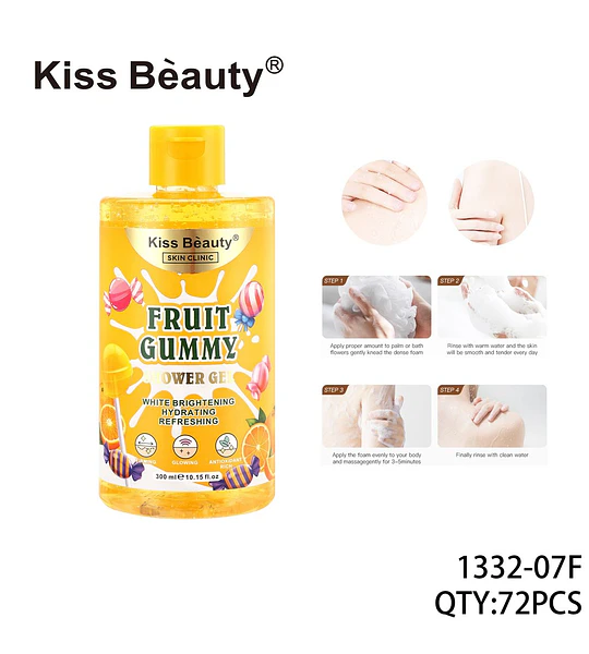 Gel de Ducha Kiss Beauty Fruit Gummy Blanqueador e Hidratante