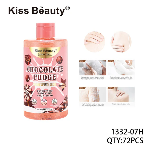 Gel de Ducha Chocolate Fudge Detoxificante Kiss Beauty Skin Clinic - Chuys Beautys | Chuy's Beautys