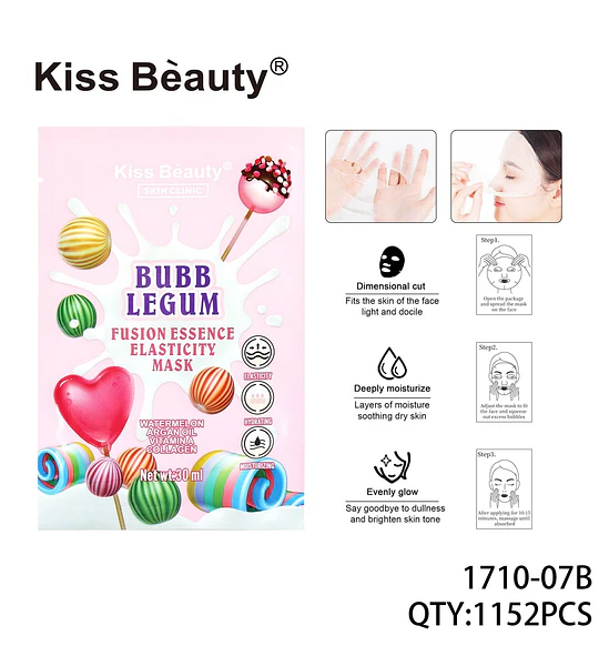 Mascarilla Facial de Esencia Elástica con Sandía y Colágeno Kiss Beauty