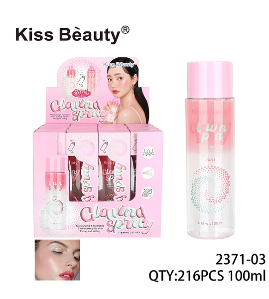 Spray Fijador e Hidratante 3 en 1 Kiss Beauty Clawing para Maquillaje