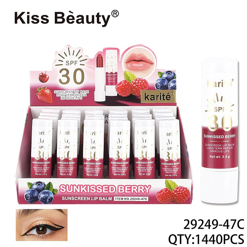 Bálsamo Labial Protector Solar SPF 30 Sunkissed Berry Kiss Beauty - Chuys Beautys | Chuy's Beautys