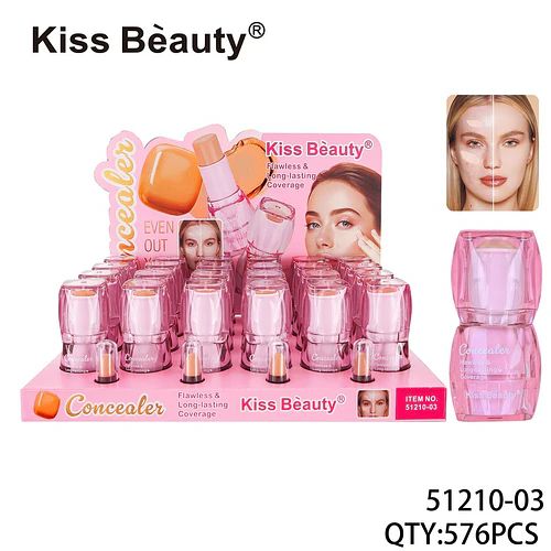 Concealer en Barra Kiss Beauty de Larga Duración y Cobertura Impecable - Chuys Beautys | Chuy's Beautys