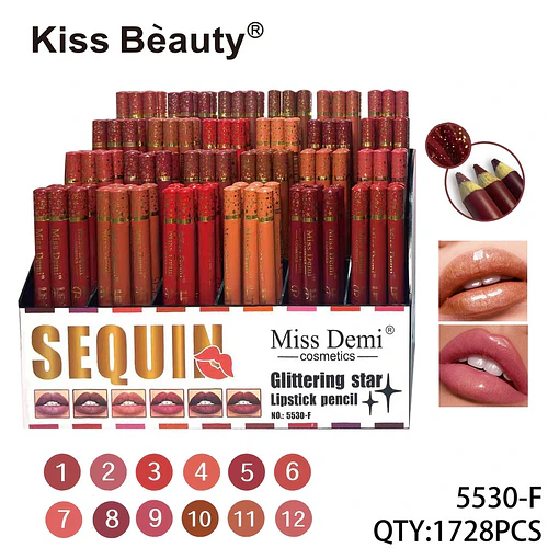 Labial Líquido Miss Demi Efecto Brillante Sequin con 12 Tonos Vibrantes - Chuys Beautys | Chuy's Beautys
