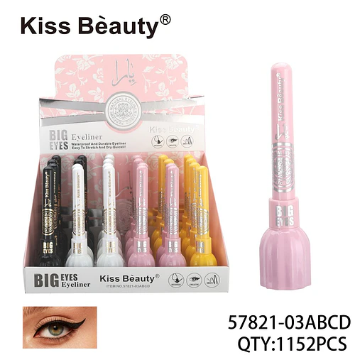 Eyeliner líquido Big Eyes Kiss Bèauty resistente al agua y de larga duración - Chuys Beautys | Chuy's Beautys