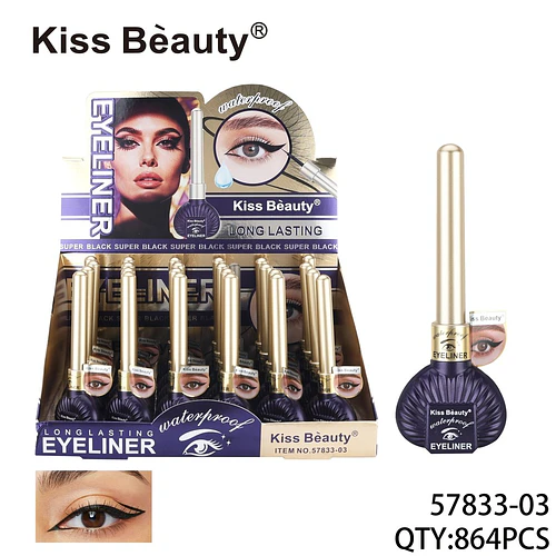Eyeliner líquido Kiss Beauty larga duración y resistente al agua - Chuys Beautys | Chuy's Beautys