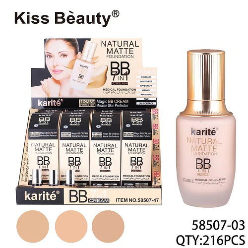 Base de Maquillaje Karité BB Cream 7 en 1 Natural Matte con Vitamina C y SPF50 - Chuys Beautys | Chuy's Beautys