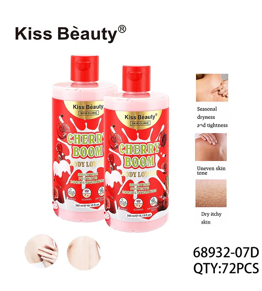 Loción Corporal Hidratante y Aclarante Cherry Boom Kiss Bèauty