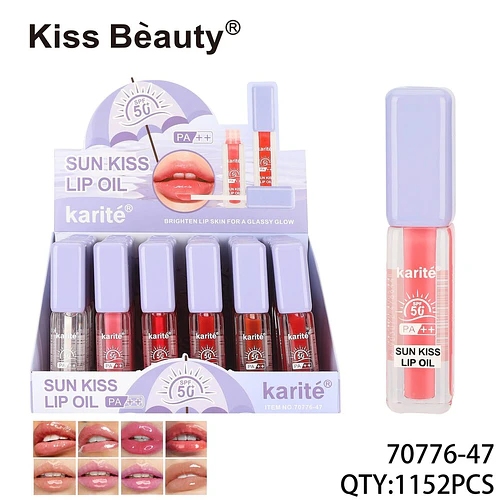 Aceite labial con protección solar SPF 50 PA++ Kiss Beauty Karité - Chuys Beautys | Chuy's Beautys