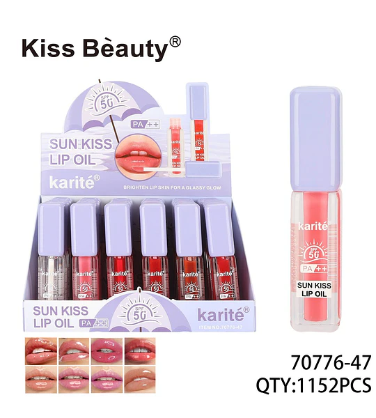 Aceite labial con protección solar SPF 50 PA++ Kiss Beauty Karité