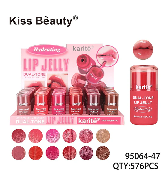 Jelly Labial Dual-Tone Hidratante Karité para Labios Suaves
