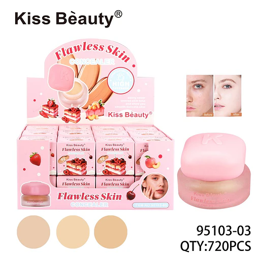 Corrector de Alta Cobertura Flawless Skin Kiss Beauty - Chuys Beautys | Chuy's Beautys