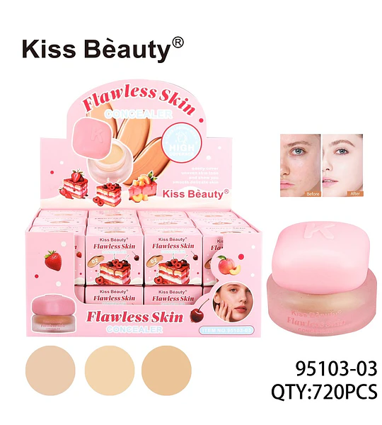 Corrector de Alta Cobertura Flawless Skin Kiss Beauty