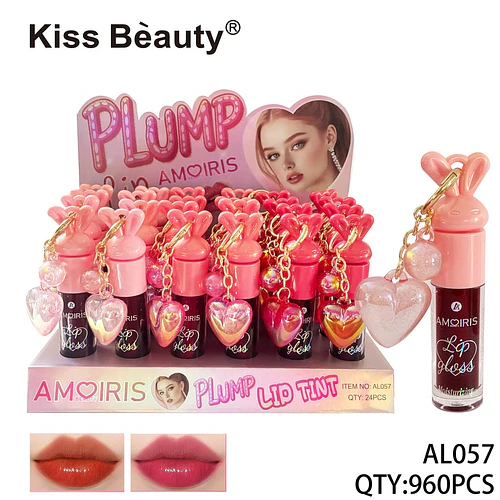 Brillo Labial Plump Hidratante Amoiris con Llavero Conejo Kiss Beauty - Chuys Beautys | Chuy's Beautys