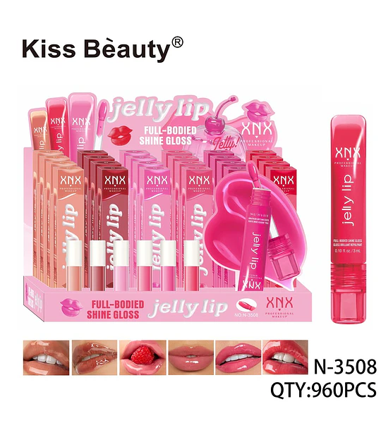 Brillo labial efecto gel Kiss Beauty XNX Full-Bodied Shine Gloss