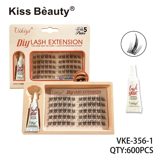 Extensiones de Pestañas Individuales DIY Vikiyi con Pegamento Impermeable - Chuys Beautys | Chuy's Beautys