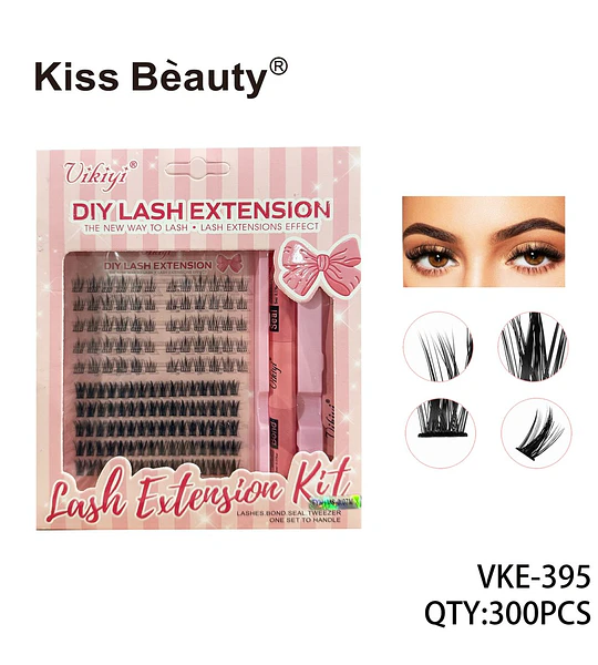 Kit de Extensiones de Pestañas DIY con Adhesivo y Sellador Kiss Bèauty