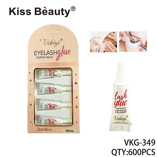 Pegamento para Pestañas Postizas Vikiyi Super Hold Waterproof Blanco 2ml x 5 - Chuys Beautys | Chuy's Beautys