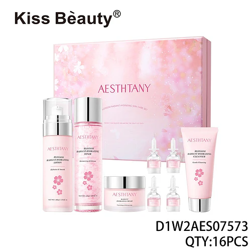 Set de Cuidado Facial Hidratante Radiante AESTHTANY Blossom, 16 piezas - Chuys Beautys | Chuy's Beautys