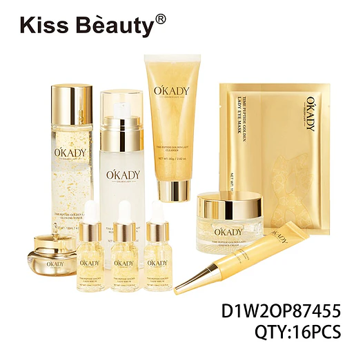 Kit de Cuidado Facial Anti-Edad con Oro y Péptidos OKADY Golden Lady - Chuys Beautys | Chuy's Beautys