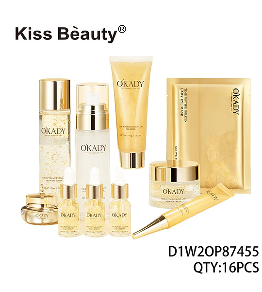 Kit de Cuidado Facial Anti-Edad con Oro y Péptidos OKADY Golden Lady