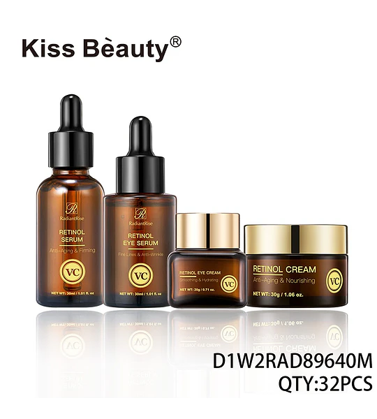 Kit de Skincare Facial Anti-Edad con Retinol y Vitamina C Kiss Beauty