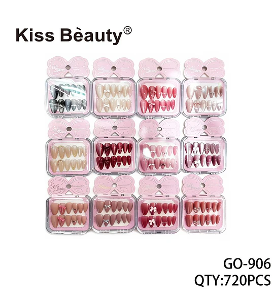 Uñas postizas almendradas variadas Kiss Bèauty GO-906