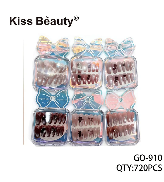 Uñas Postizas Press-On Kiss Bèauty con Diseños Variados y Elegantes