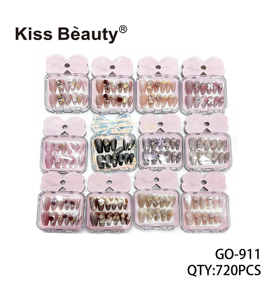 Set de Uñas Postizas Decoradas Variadas Kiss Bèauty GO-911