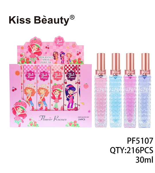 Set de Perfumes Infantiles Kiss Beauty Flower Rococo con Diseño Frutal