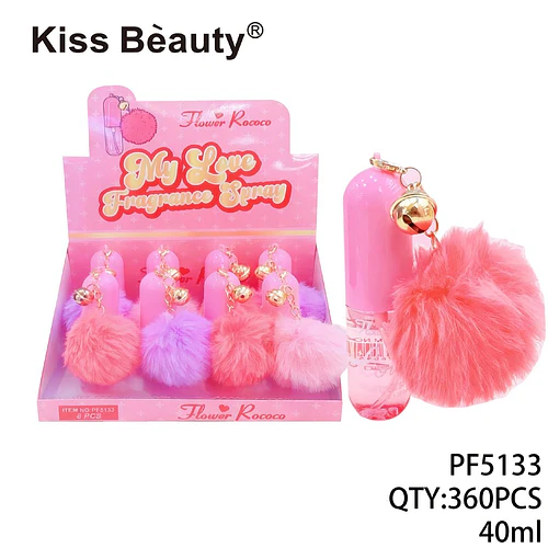 Perfume Spray My Love con Pom-Pom Kiss Bèauty Flower Rococo 40ml - Chuys Beautys | Chuy's Beautys