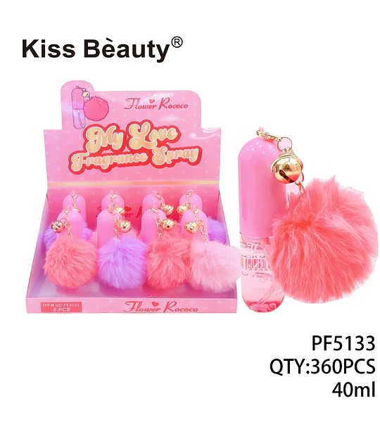 Perfume Spray My Love con Pom-Pom Kiss Bèauty Flower Rococo 40ml