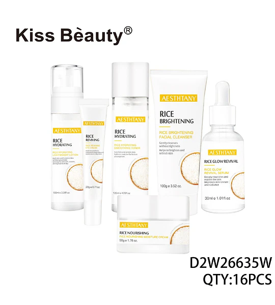 Set de Skincare Facial Aesthtany con Extracto de Arroz Kiss Beauty