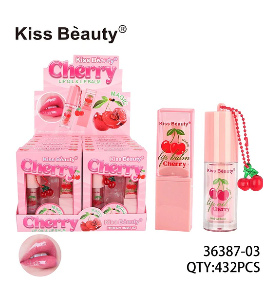 Set Dúo Labial Aceite y Bálsamo Mágico Cereza Kiss Bèauty