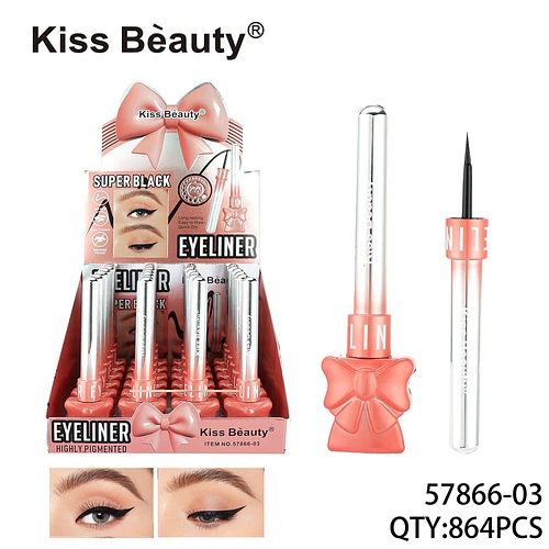 Delineador de Ojos Líquido Super Negro Larga Duración Kiss Beauty - Chuys Beautys | Chuy's Beautys